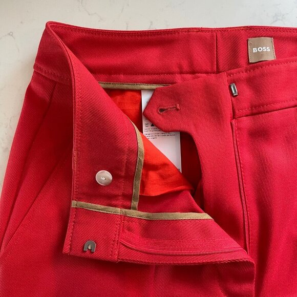Hugo Boss Tunnai Wool Poly Relaxed Fit Cargo Pants Button Cuff Red Sz 8 NWOT - Picture 4 of 16